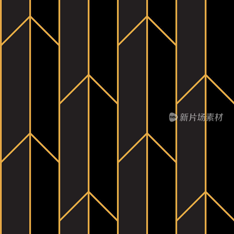 Art Deco Pattern Gold Straight Lines